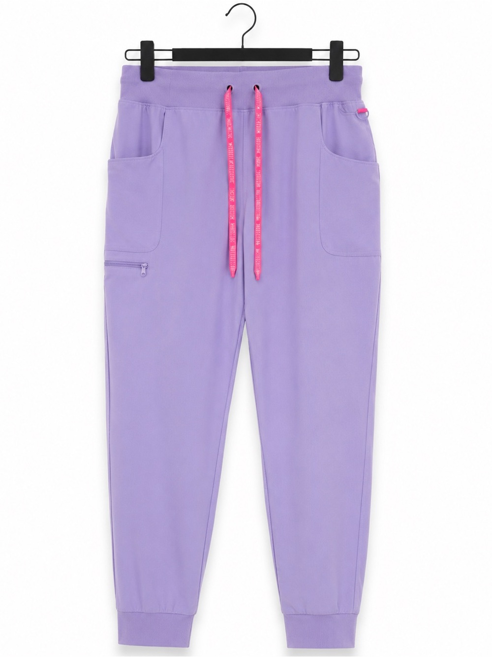 Lavender Jogger Pants with Pink Drawstring